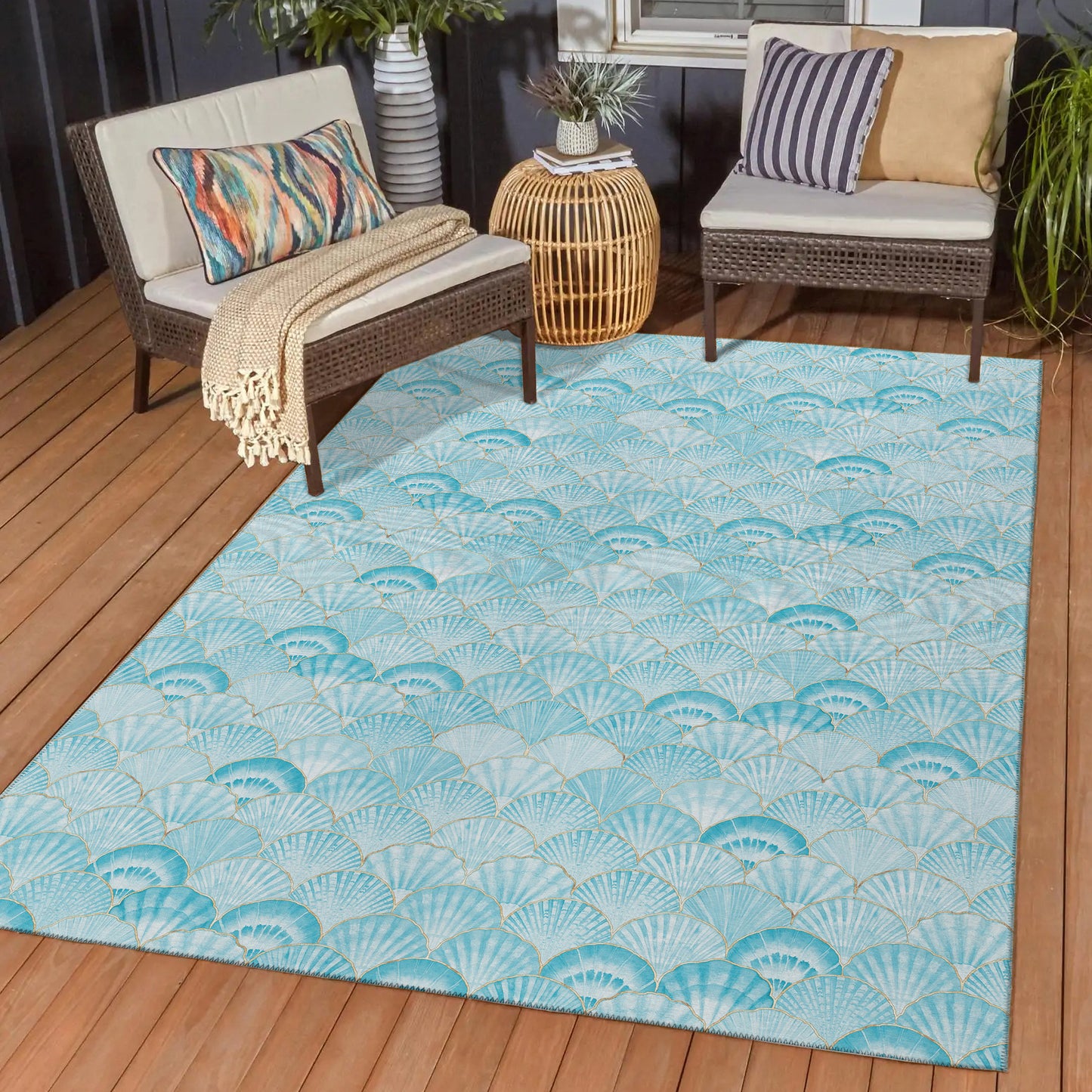 Dalyn Rugs Seabreeze Teal Coastal