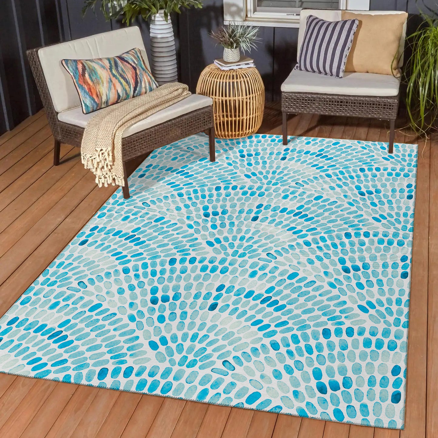 Dalyn Rugs Seabreeze Teal Coastal