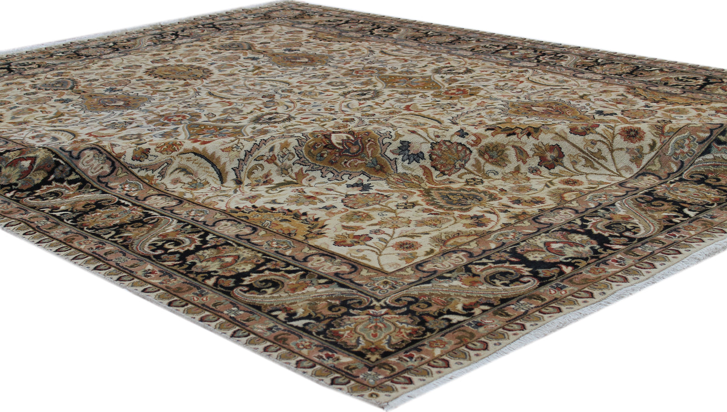Anjani Carpets HaziZalili Shama Beige Black Persian Hand Knotted Rugs