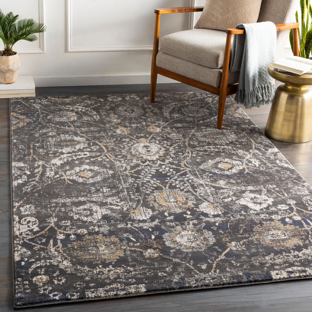 Surya Indigo IGO-2317 Black Traditional Machine Woven Rug