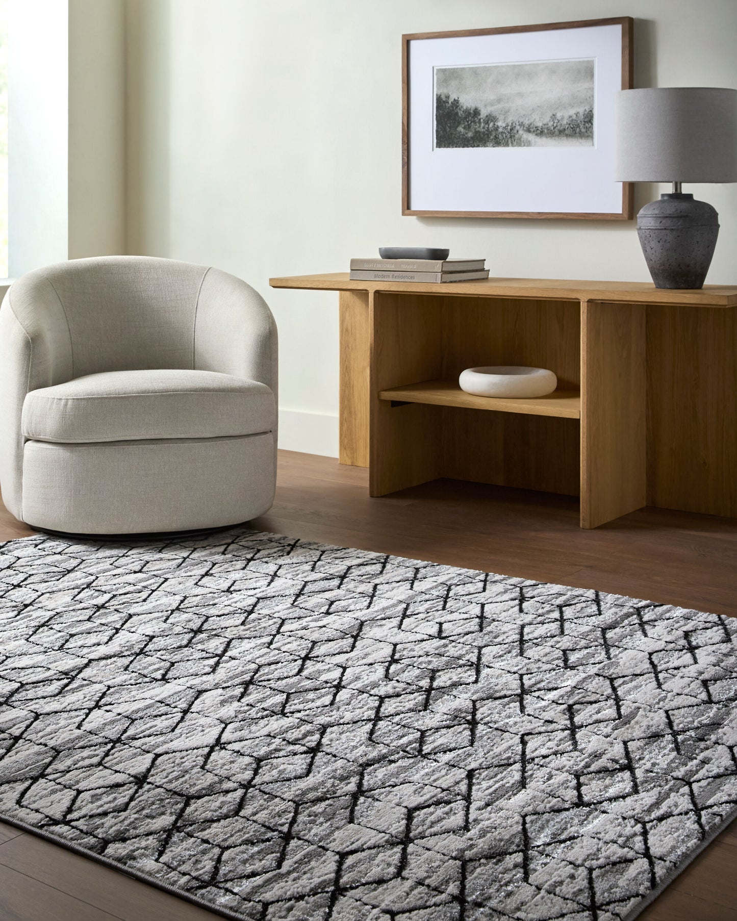 Surya Lustro LSR-2333 Gray Modern Machine Woven Rug