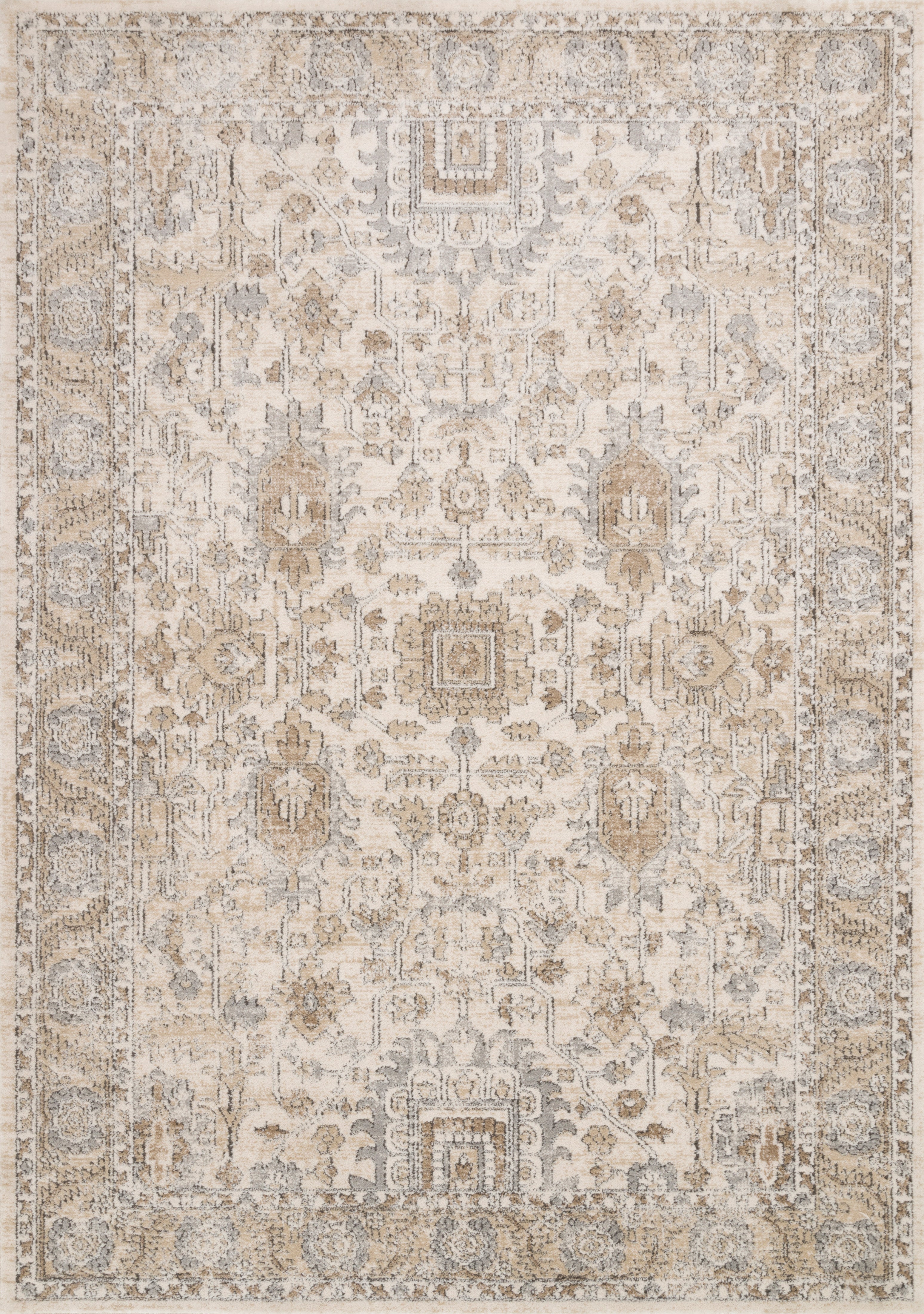 Loloi Teagan TEA-03 Ivory Sand Traditional Power Loomed Rug