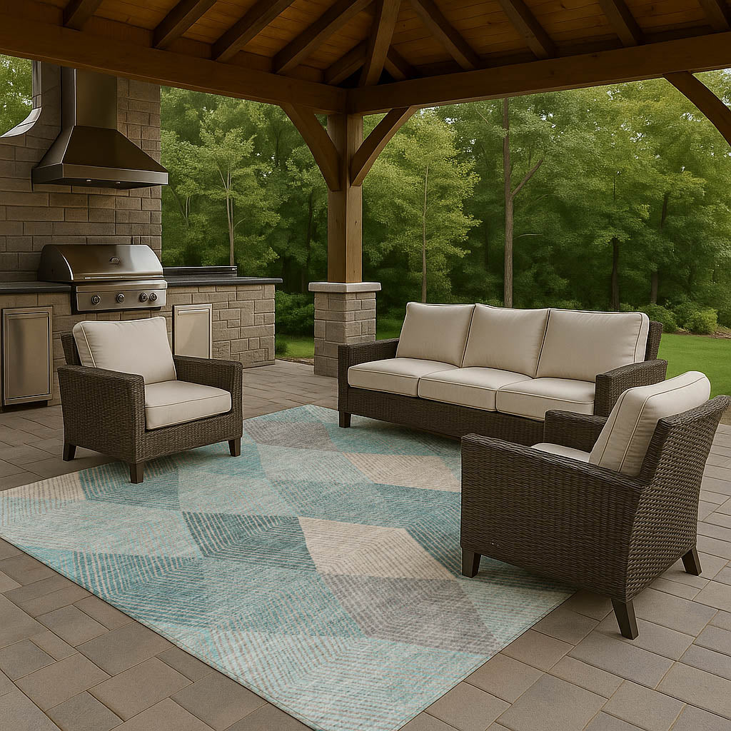 Dalyn Rugs The Reserve Turquoise Geometric