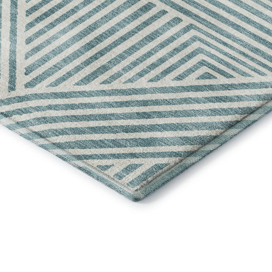 Dalyn Rugs The Reserve Teal Geometric