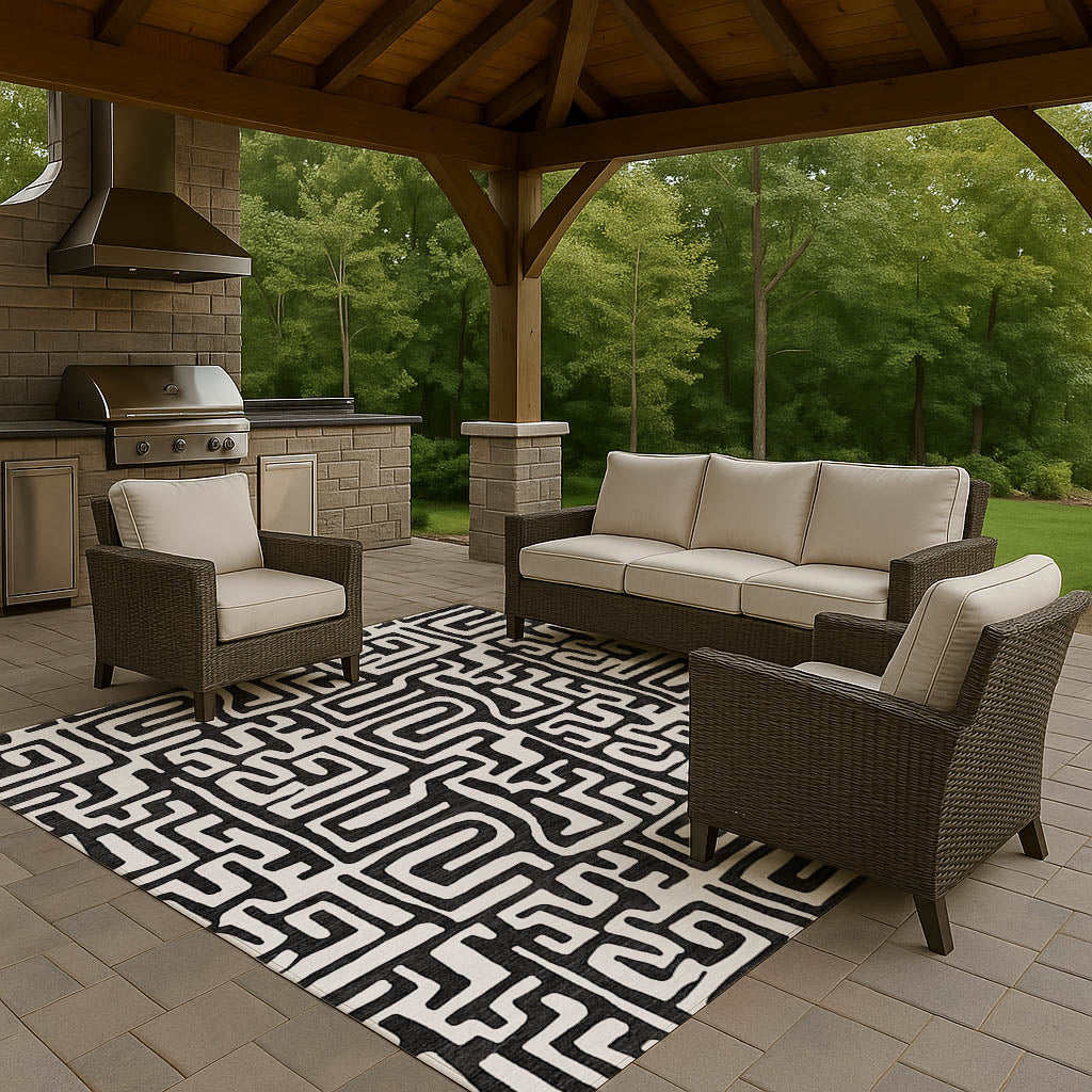 Dalyn Rugs The Reserve Black Geometric