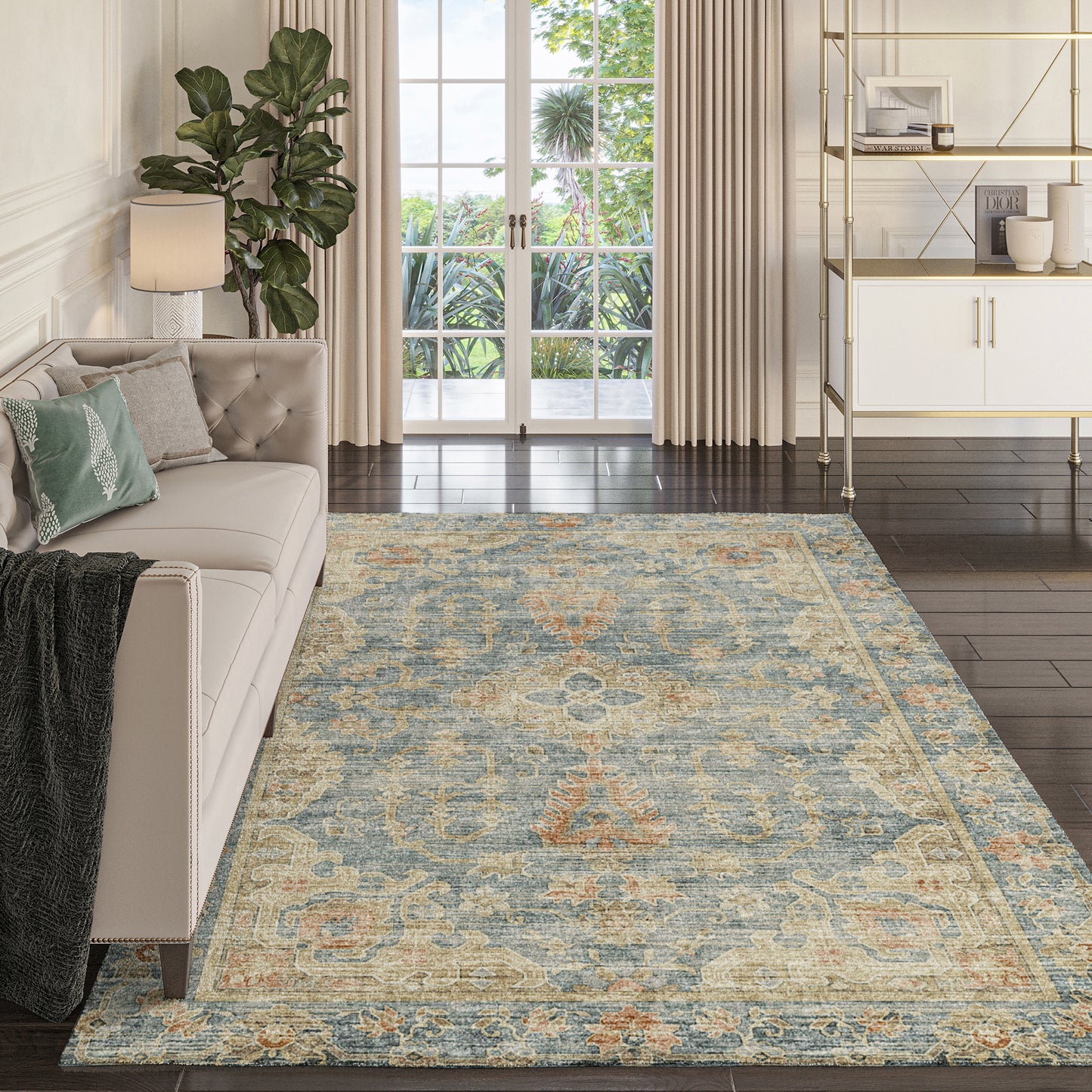 Dalyn Rugs Tuscany TU13 Teal Traditional Machine Made Rug