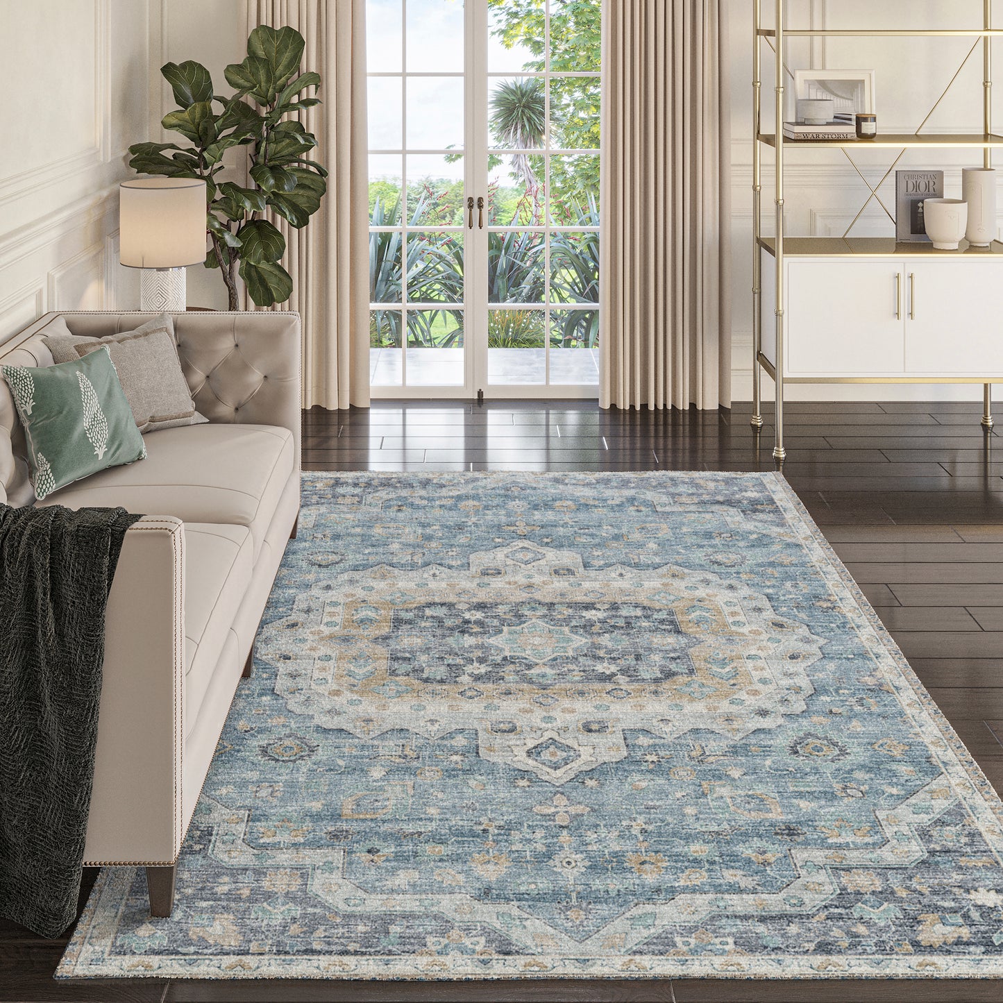 Dalyn Rugs Tuscany TU4 Blue Traditional Machine Made Rug