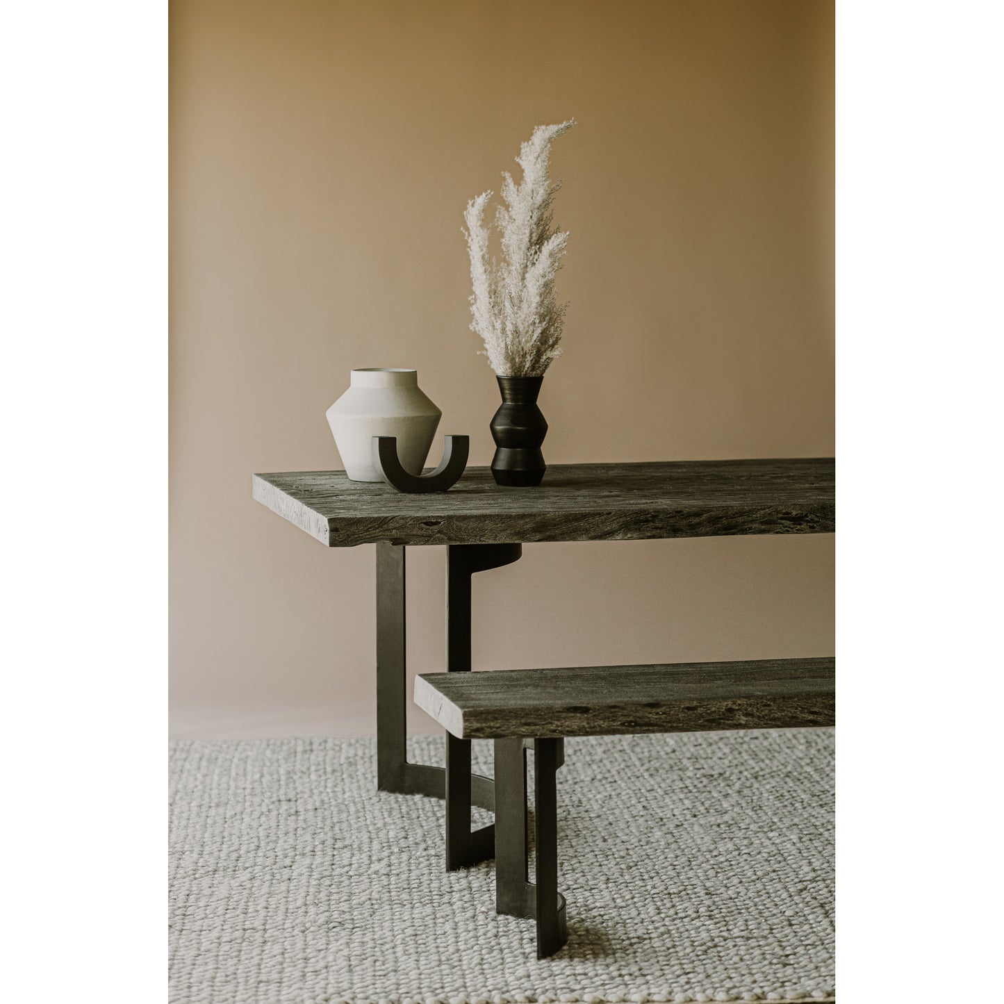 Moes Home Benches Bent Grey Industrial Furniture