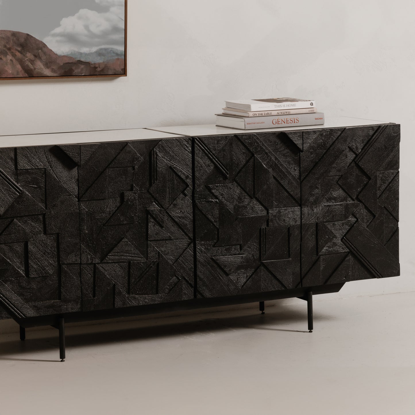 Moes Home Sideboards Kattan Black Contemporary Furniture