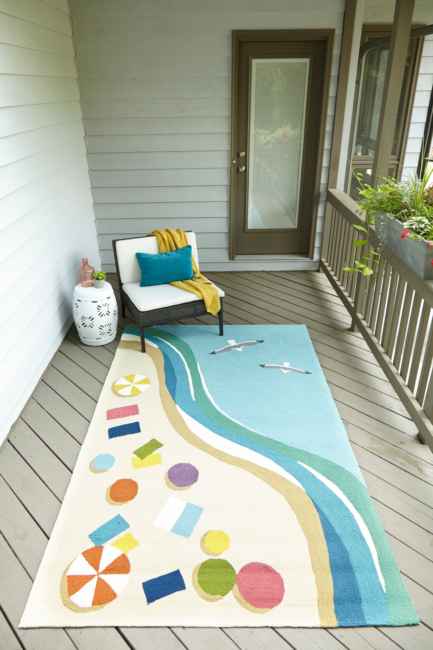 Momeni Veranda Blue Contemporary