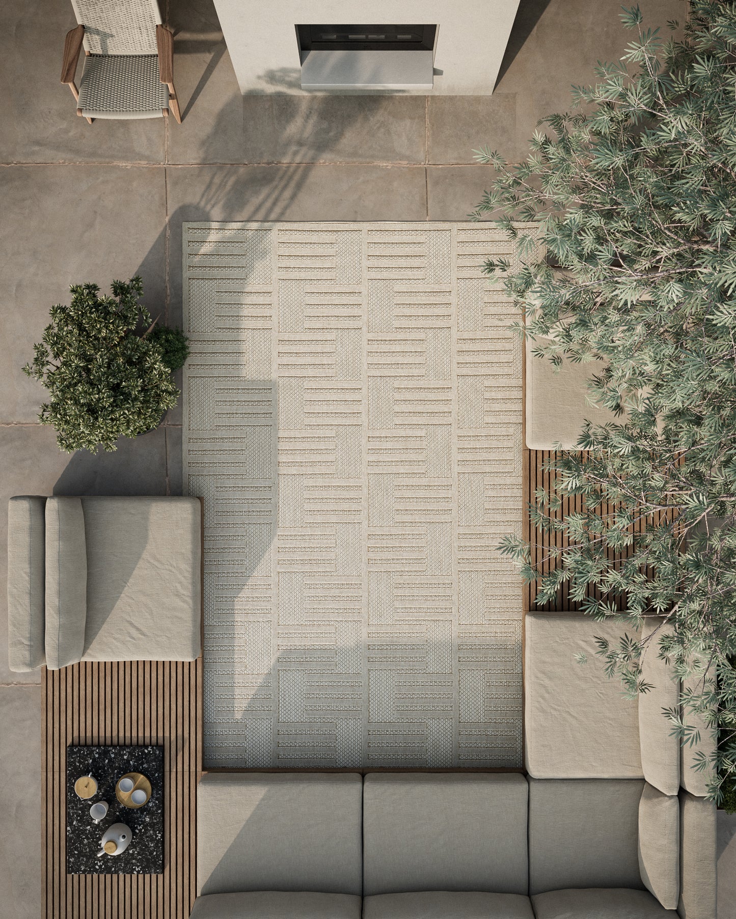 Momeni Vines Beige Contemporary