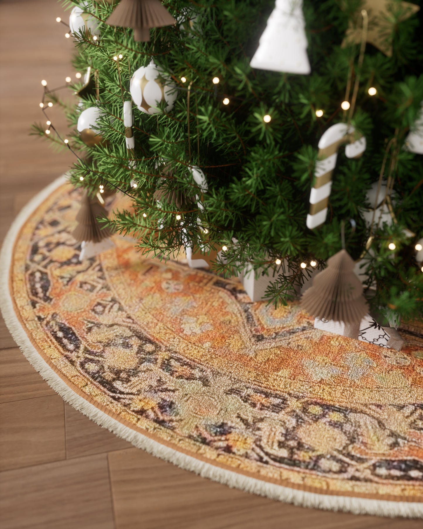 Momeni Vintage Tree Skirt Red Traditional