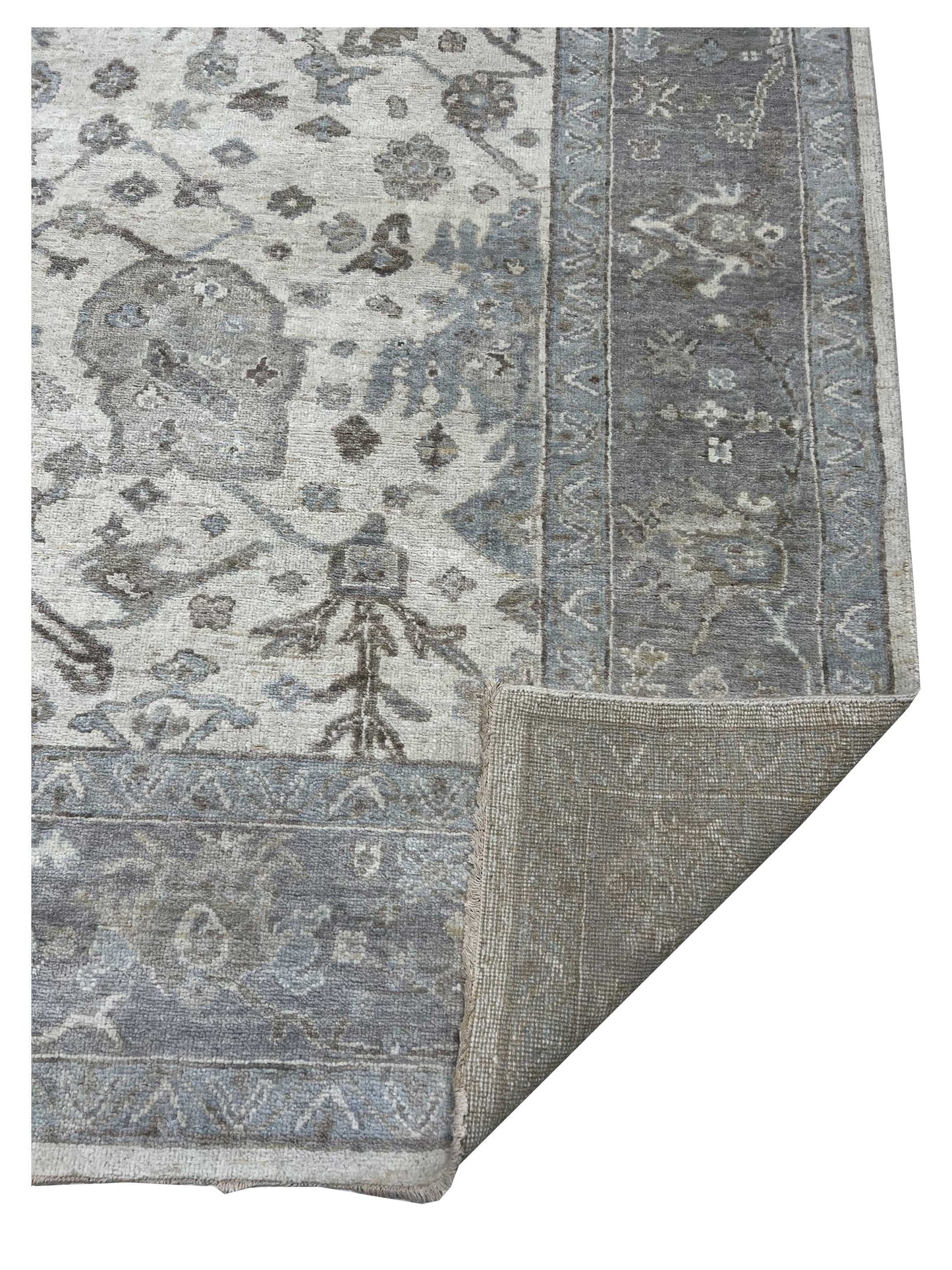 Artisan Julie Ivory Green Smoke Transitional Knotted Rugs
