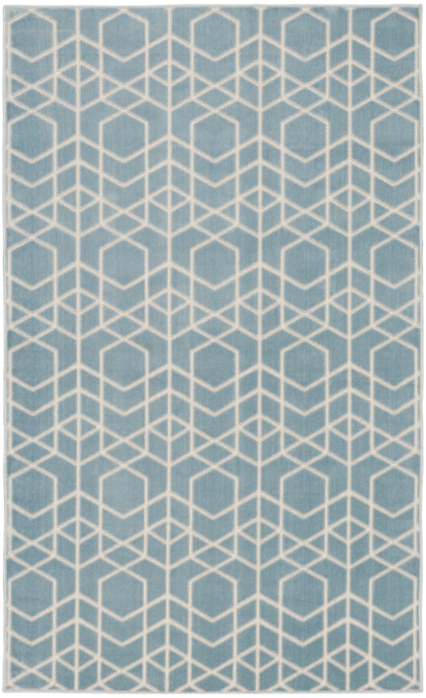 Nourison Home Washable Charm WCH01 Blue Ivory Contemporary Machine Woven Rug