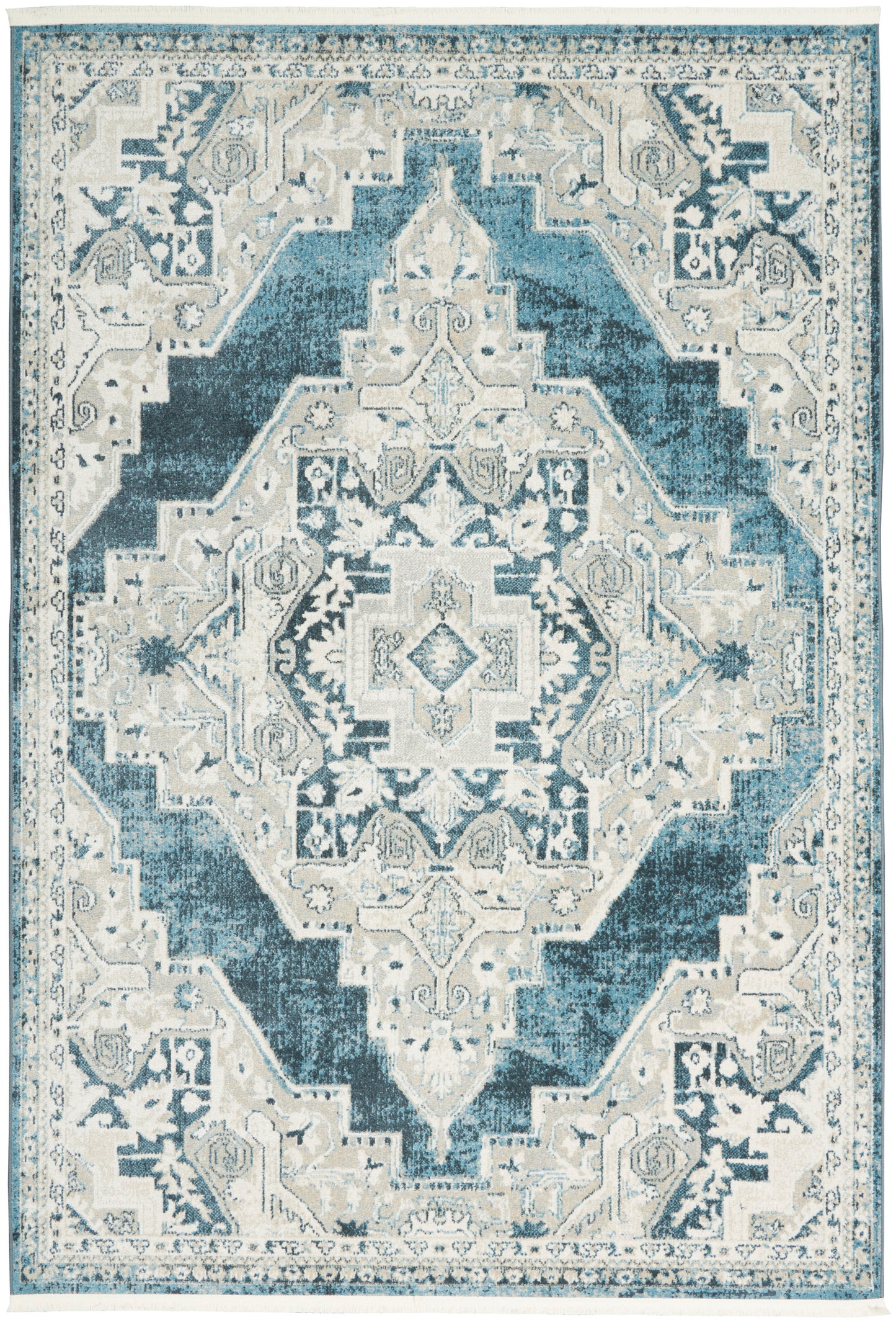 Nourison Home Carina CNA01 Blue Grey Transitional Power-loomed Rug