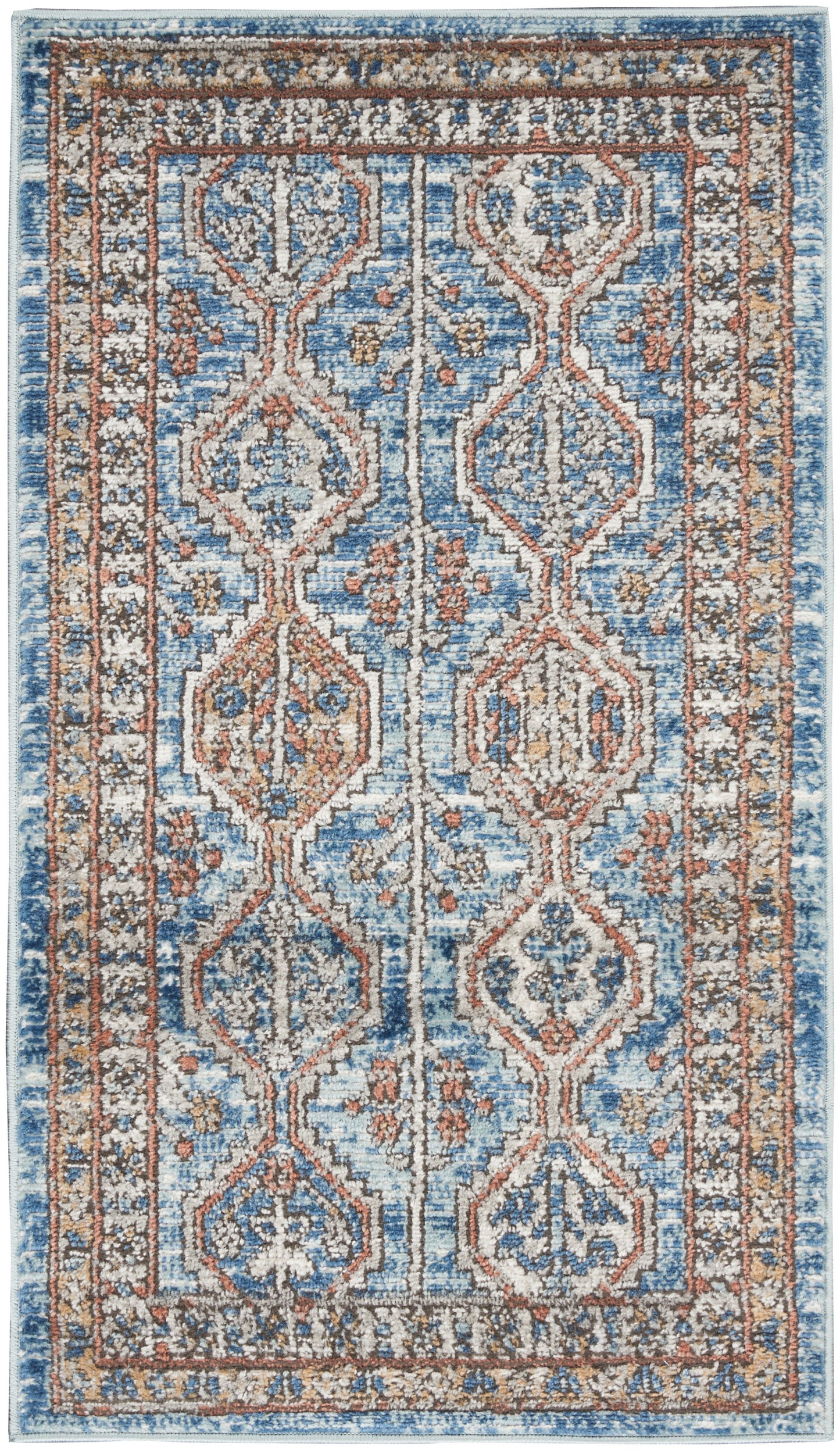 Nourison Home Quarry QUA15 Blue Multicolor Contemporary Power-loomed Rugs