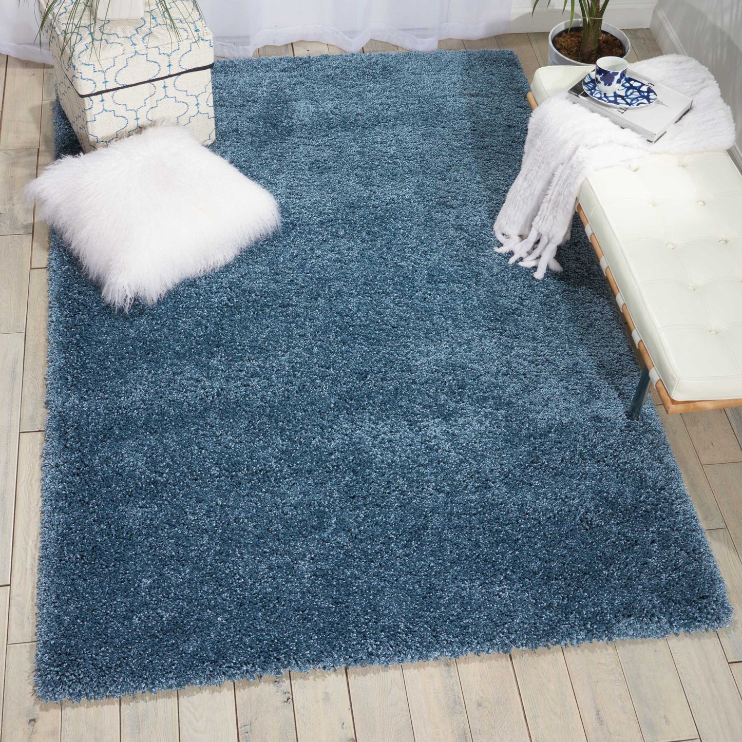 Nourison Home Amore Slate Blue Contemporary
