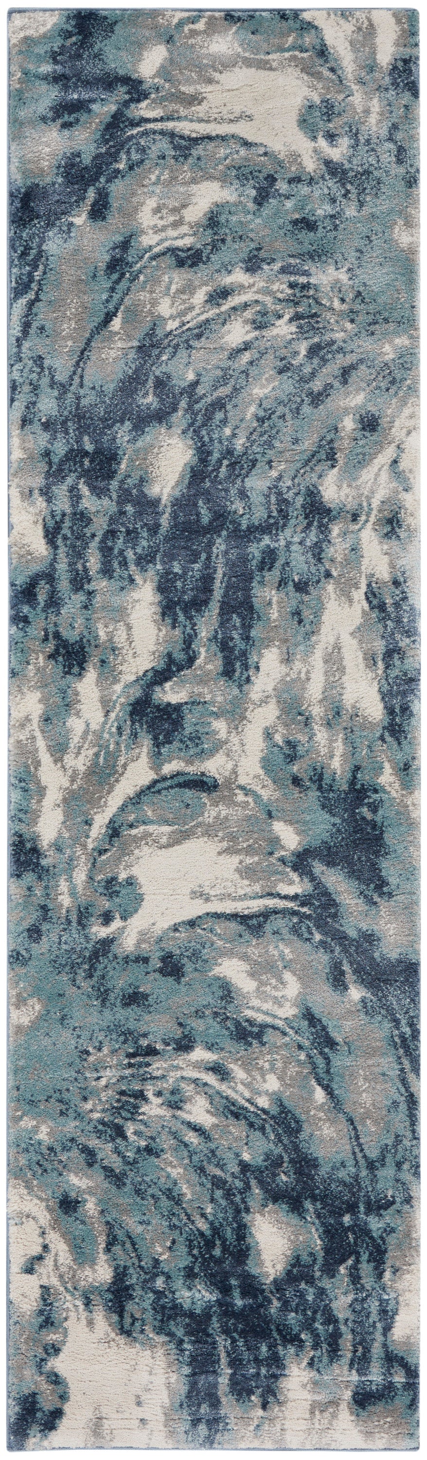 Nourison Home American Manor AMR03 Blue Ivory Contemporary Power-loomed Rug