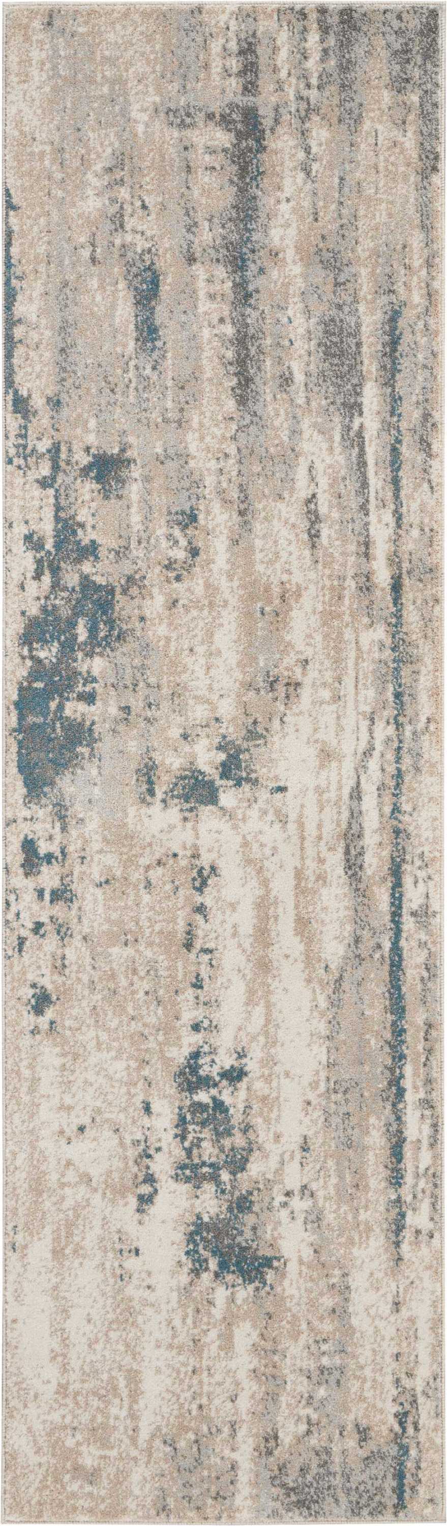 Nourison Home Maxell MAE17 Ivory Teal Contemporary Power-loomed Rugs