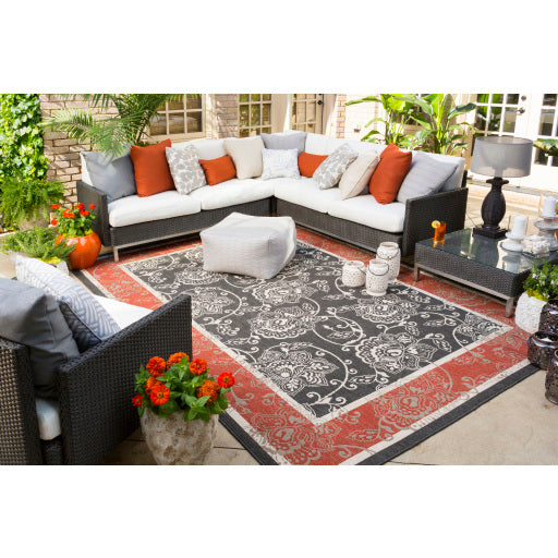Surya Alfresco ALF-9592 Black Traditional Machinemade Rug