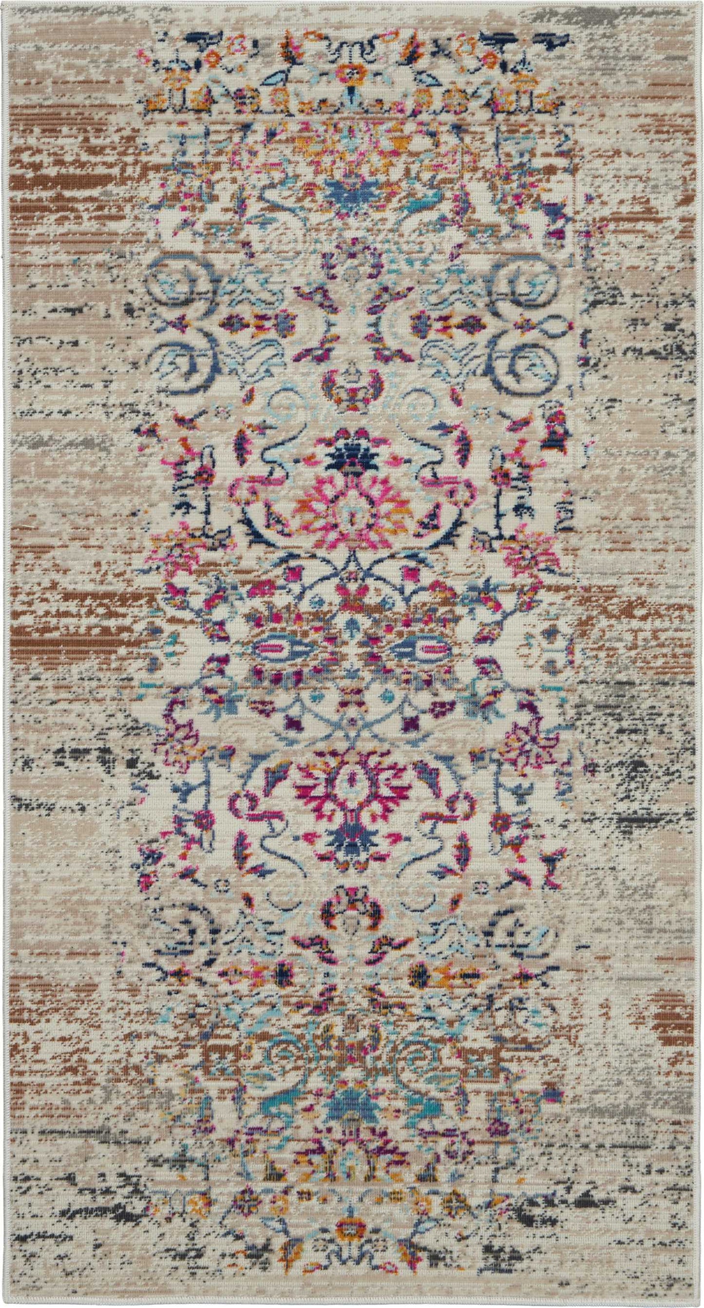 Nourison Home Vintage Kashan VKA02 Ivory Traditional Power-loomed Rug