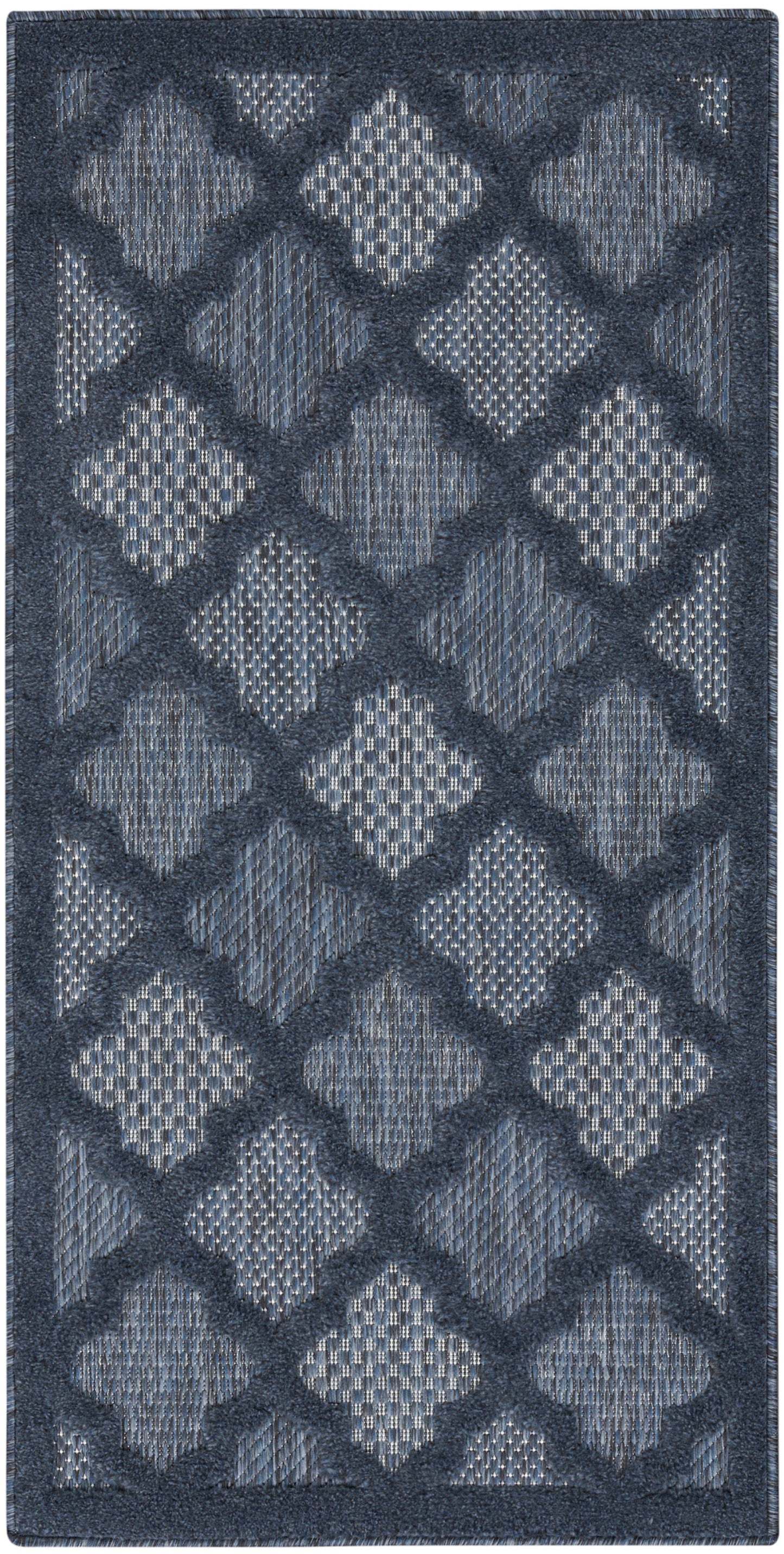 Nourison Home Easy Care NES01 Navy Blue Contemporary Flat Weave Rug