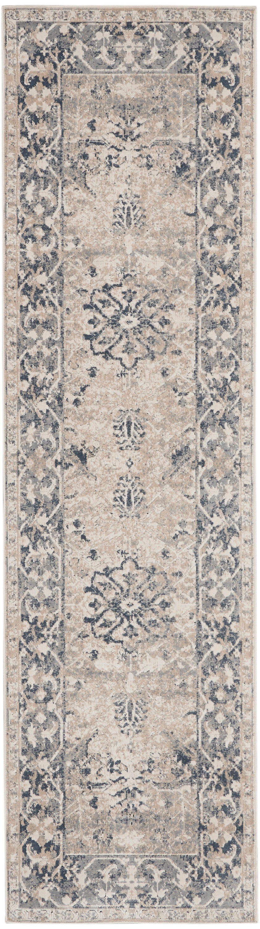 Nourison Home Malta MAI05 Ivory Blue Traditional Power-loomed Rug