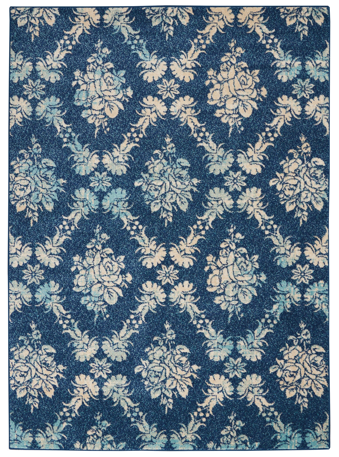 Nourison Home Tranquil TRA09 Navy Light Blue Transitional Power-loomed Rug