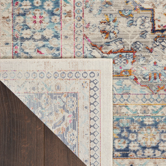 Nourison Home Vintage Kashan Ivory Blue Traditional