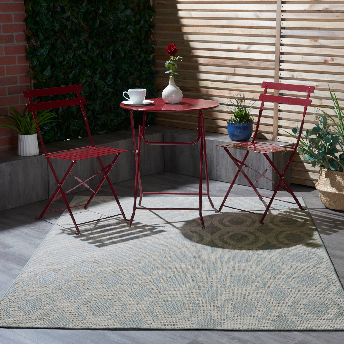 Nourison Home Aruba Light Blue Cream Contemporary