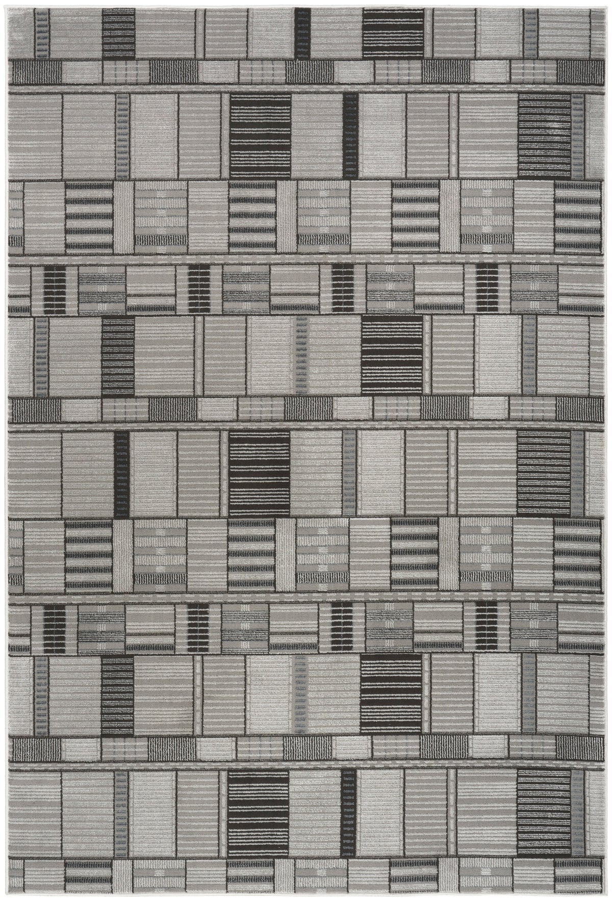 Nourison Home Nordic NRC04 Black Grey Contemporary Power-loomed Rug