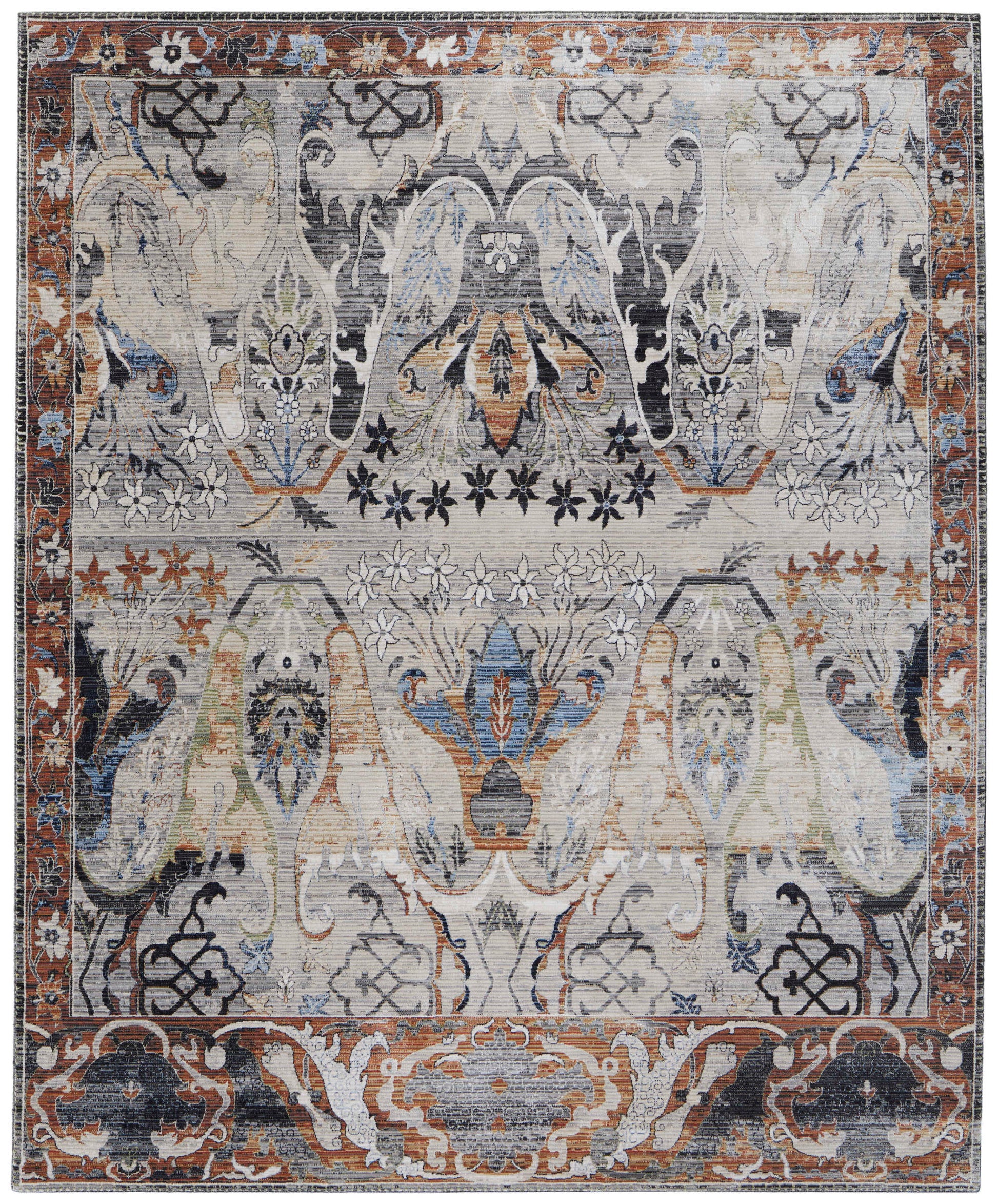 Feizy Melrose 39P2F Gray Transitional/Bohemian & Eclect Machinemade Rug