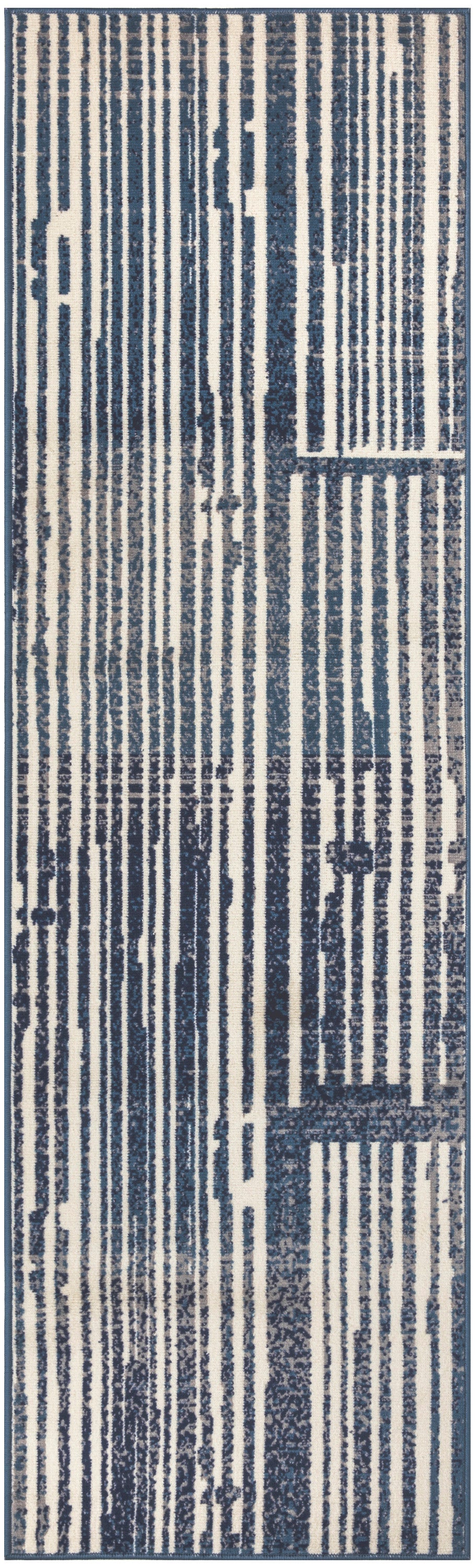 Nourison Home Grafix GRF42 Blue Grey Contemporary Power-loomed Rug