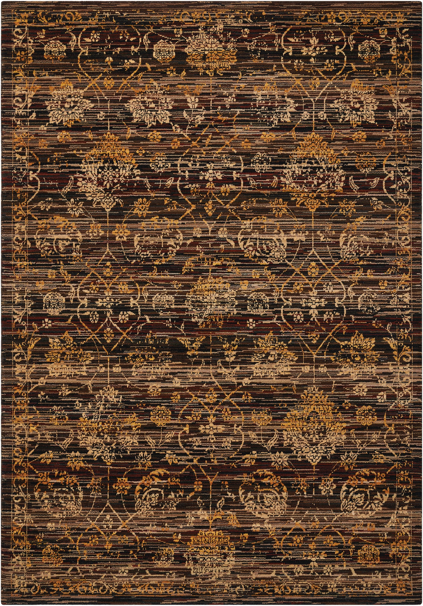 Nourison Home Rhapsody RH007 Ebony Transitional Loomed Rug