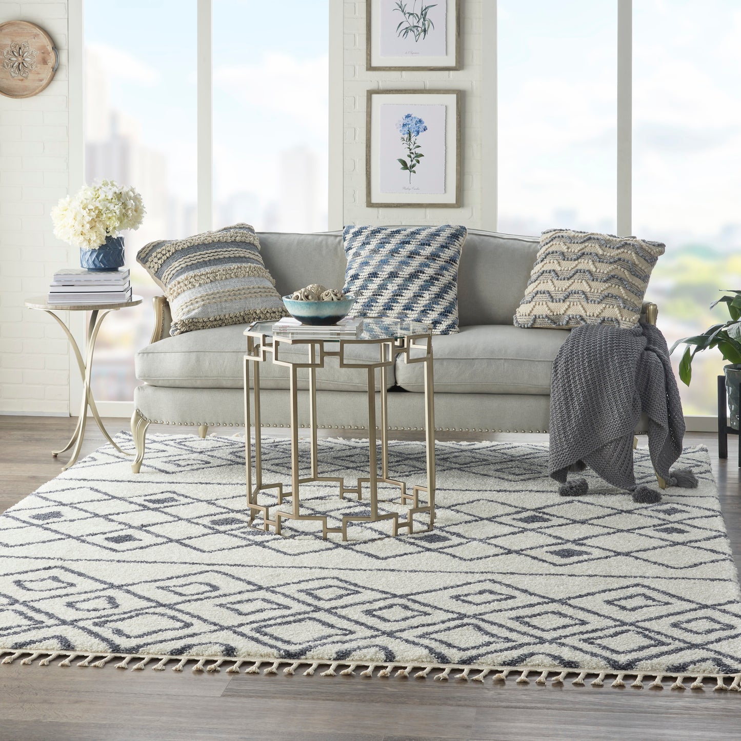 Nourison Home Serenity Shag Ivory Slate