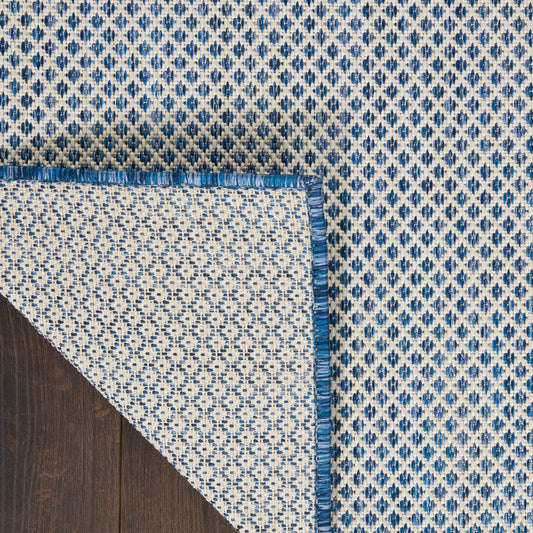 Nourison Home Courtyard Ivory Blue Contemporary