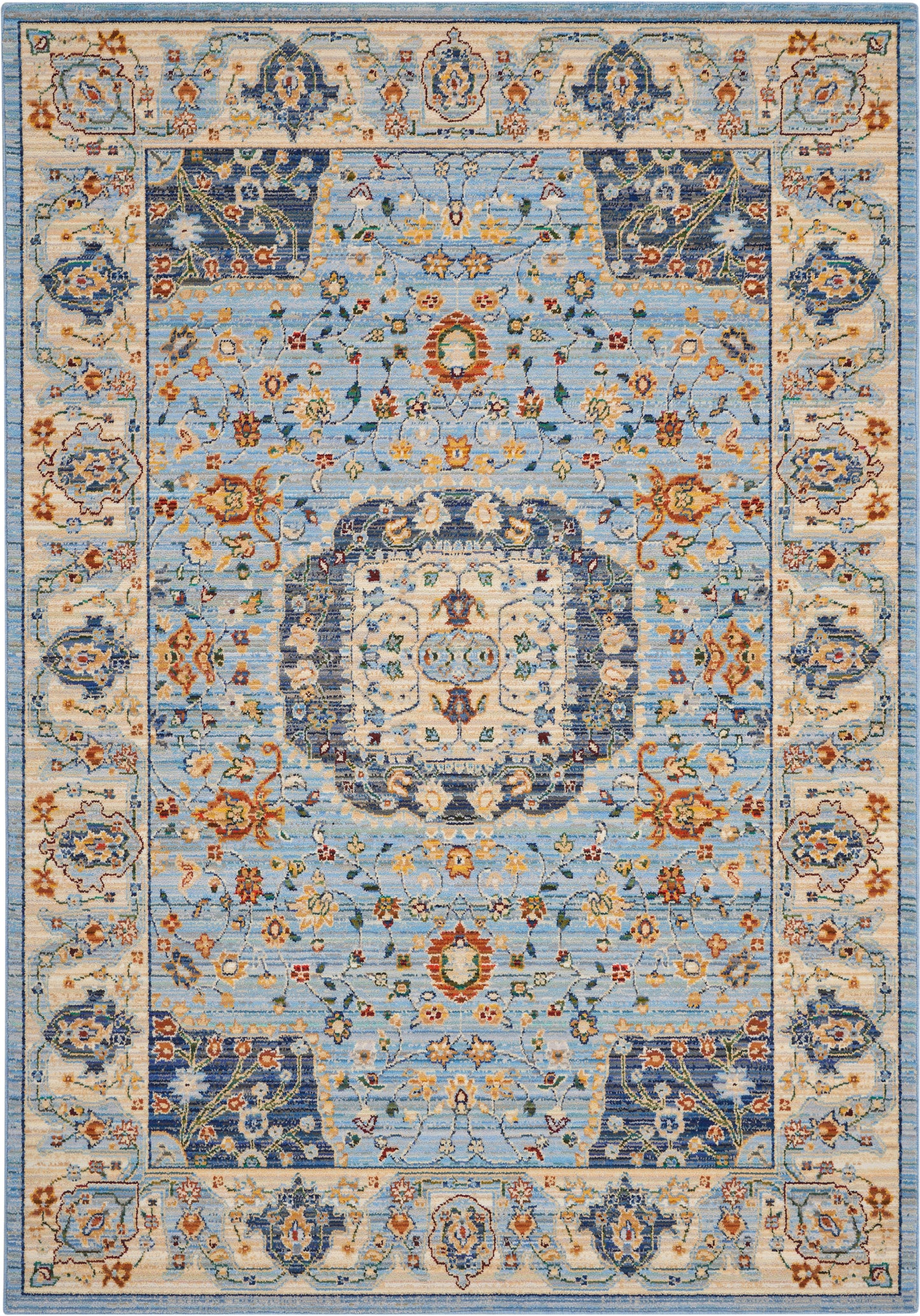 Nourison Home Majestic MST03 Light Blue Traditional Loom-woven Rug