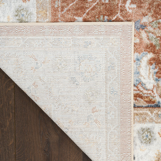 Nourison Home Astra Machine Washable Rust Ivory Traditional
