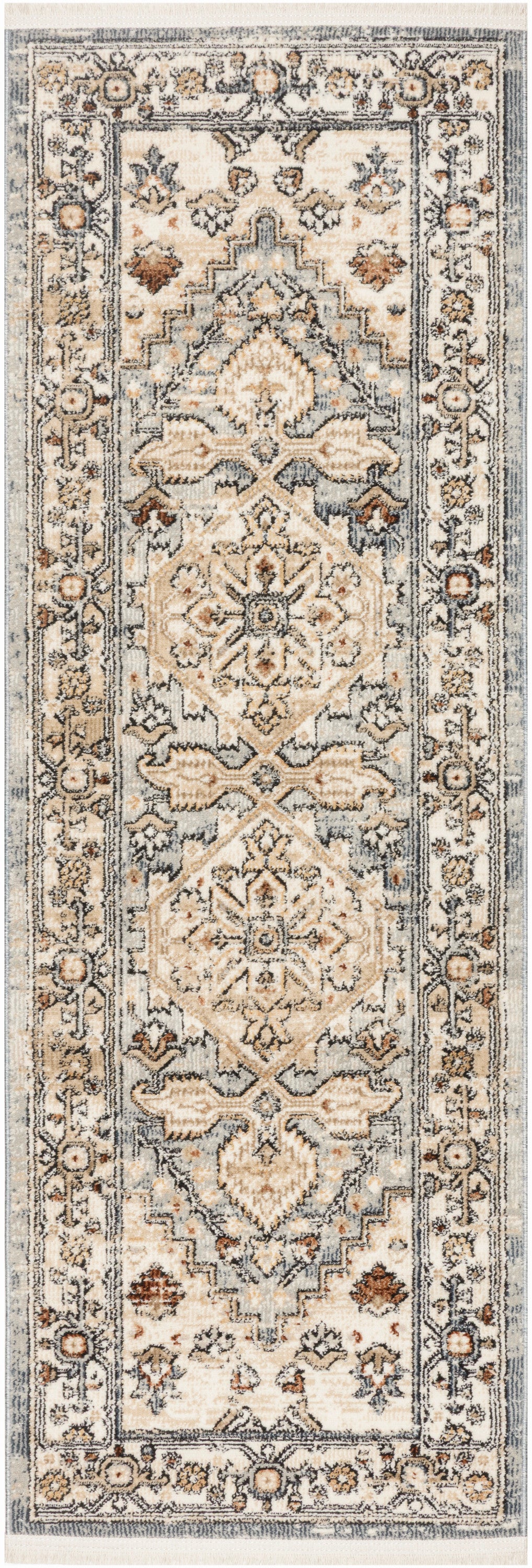 Nourison Home Pardis PRD02 Blue Taupe Traditional Machine Woven Rug