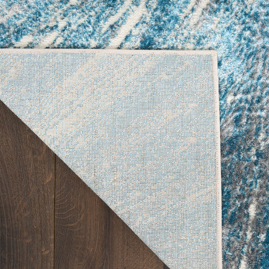 Nourison Home Ambiance Blue Silver Contemporary