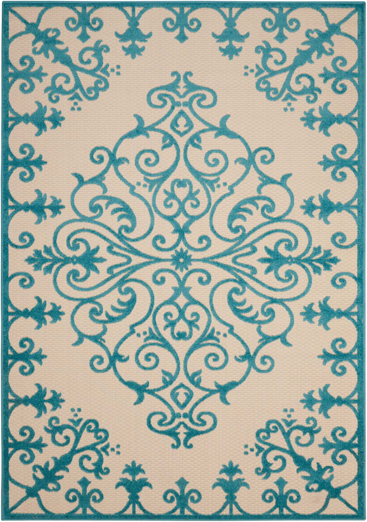 Nourison Home Aloha ALH12 Aqua Contemporary Power-loomed Rugs