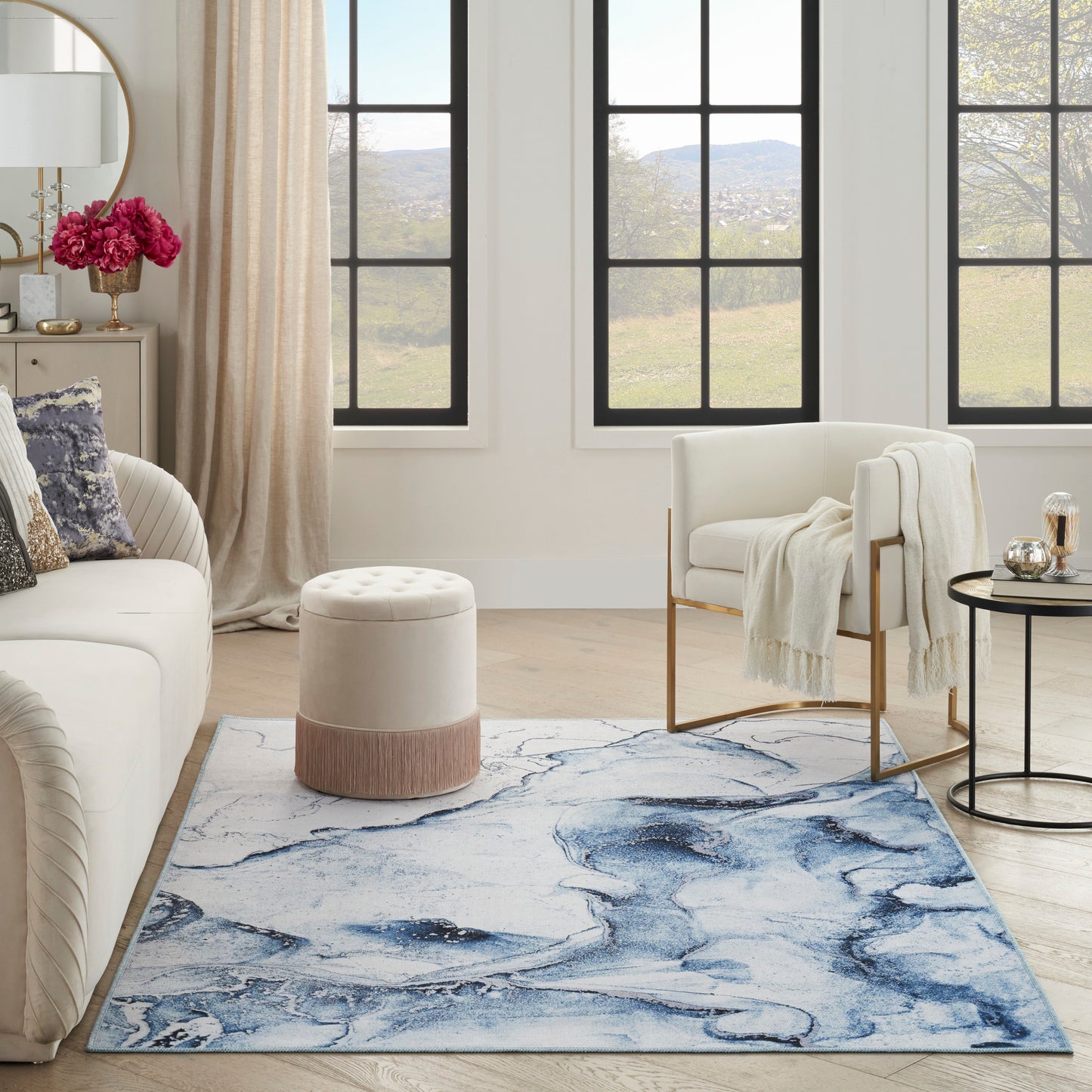 Nourison Home Daydream Ivory Blue Contemporary