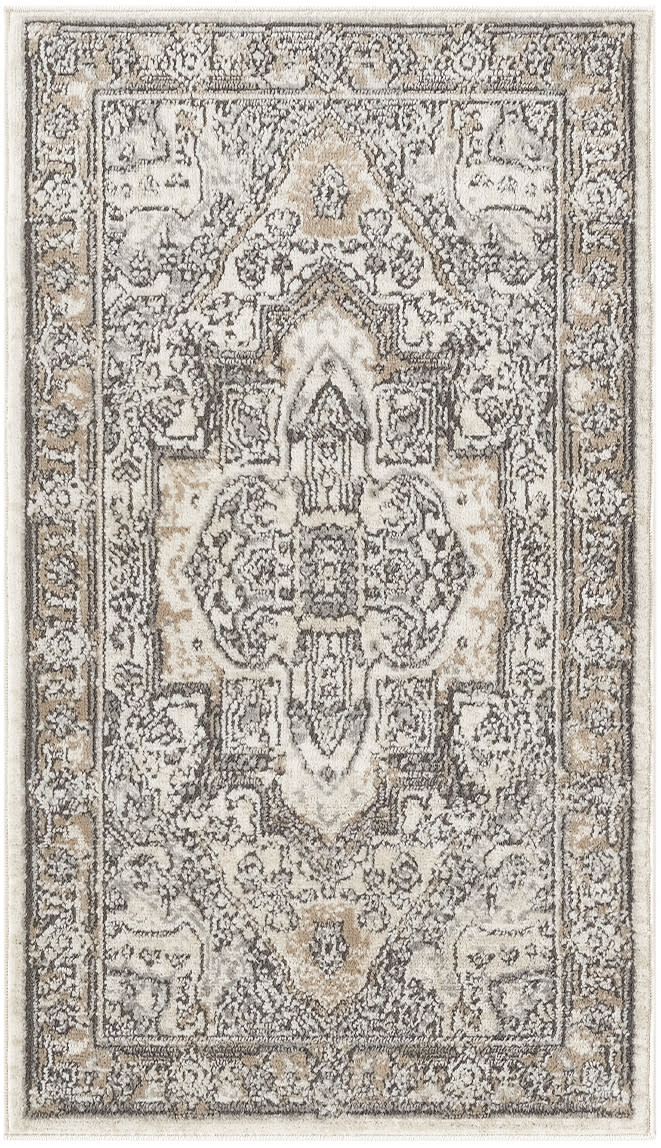 Nourison Home Quarry QUA18 Ivory Grey Taupe Traditional Power-loomed Rugs