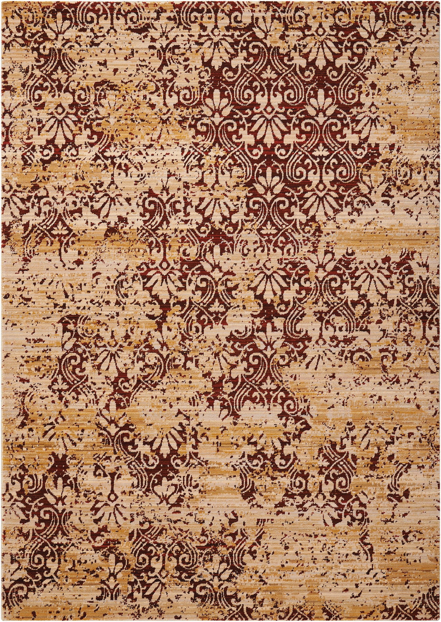 Nourison Home Rhapsody RH005 Gold Garnet Transitional Loomed Rug