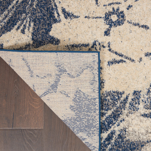 Nourison Home Tranquil Beige Navy Contemporary