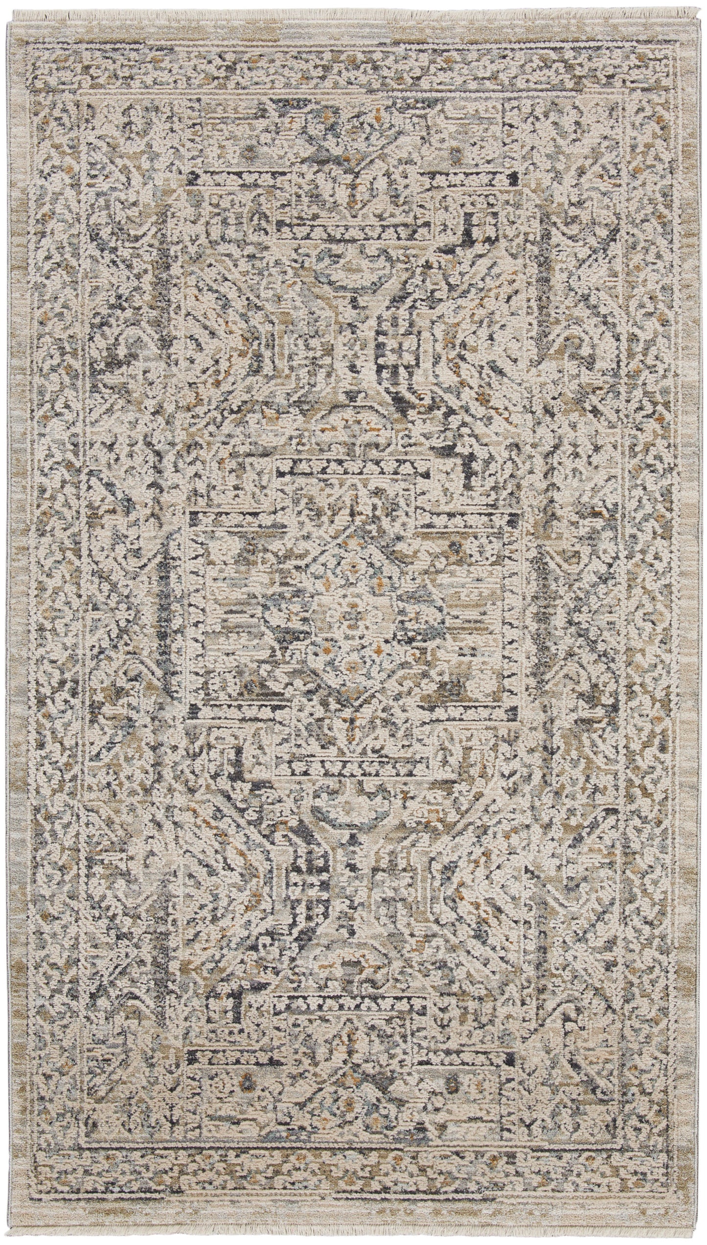 Nourison Home Lynx LNX01 Ivory Grey Blue Transitional Power-loomed Rug