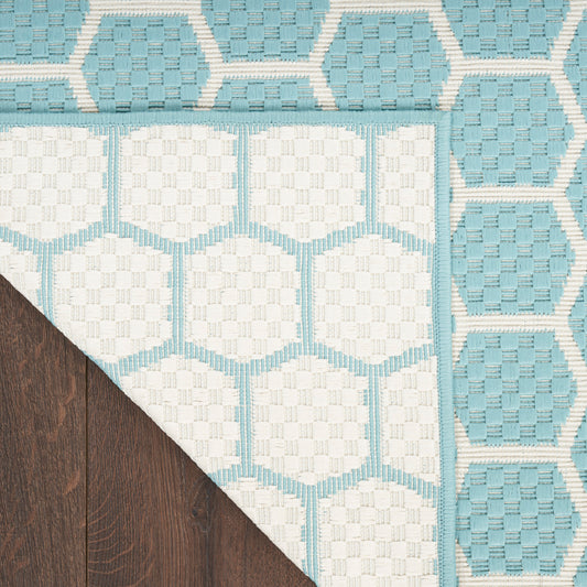 Nourison Home Twist Reversible Aqua Contemporary