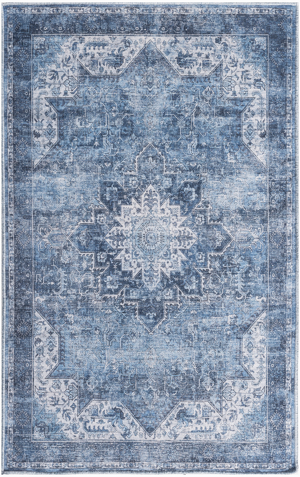 Nourison Home Nourison Washables NWB15 Blue Traditional Power-loomed Rug