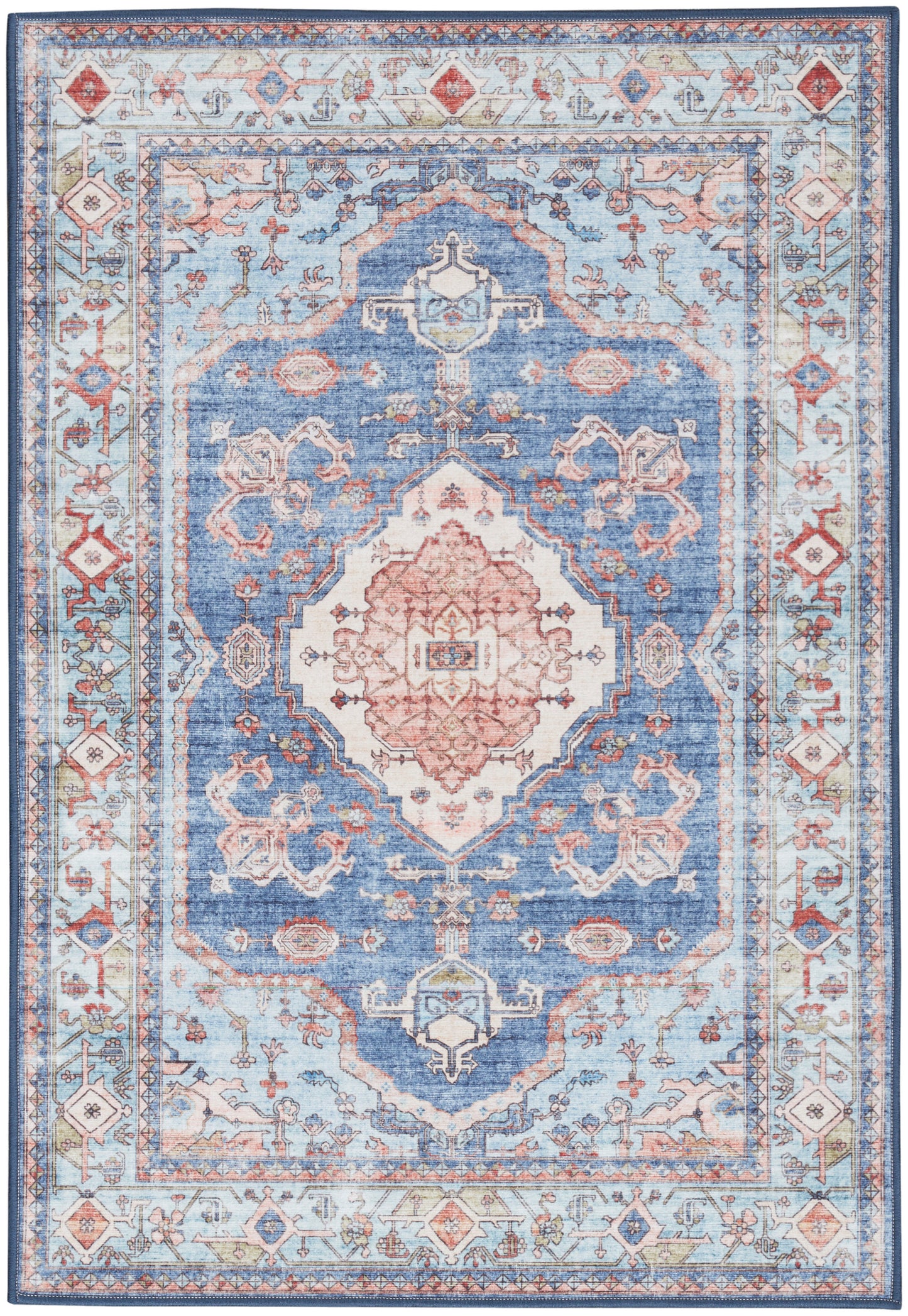 Nourison Home Fulton FUL11 Blue Traditional Power-loomed Rug