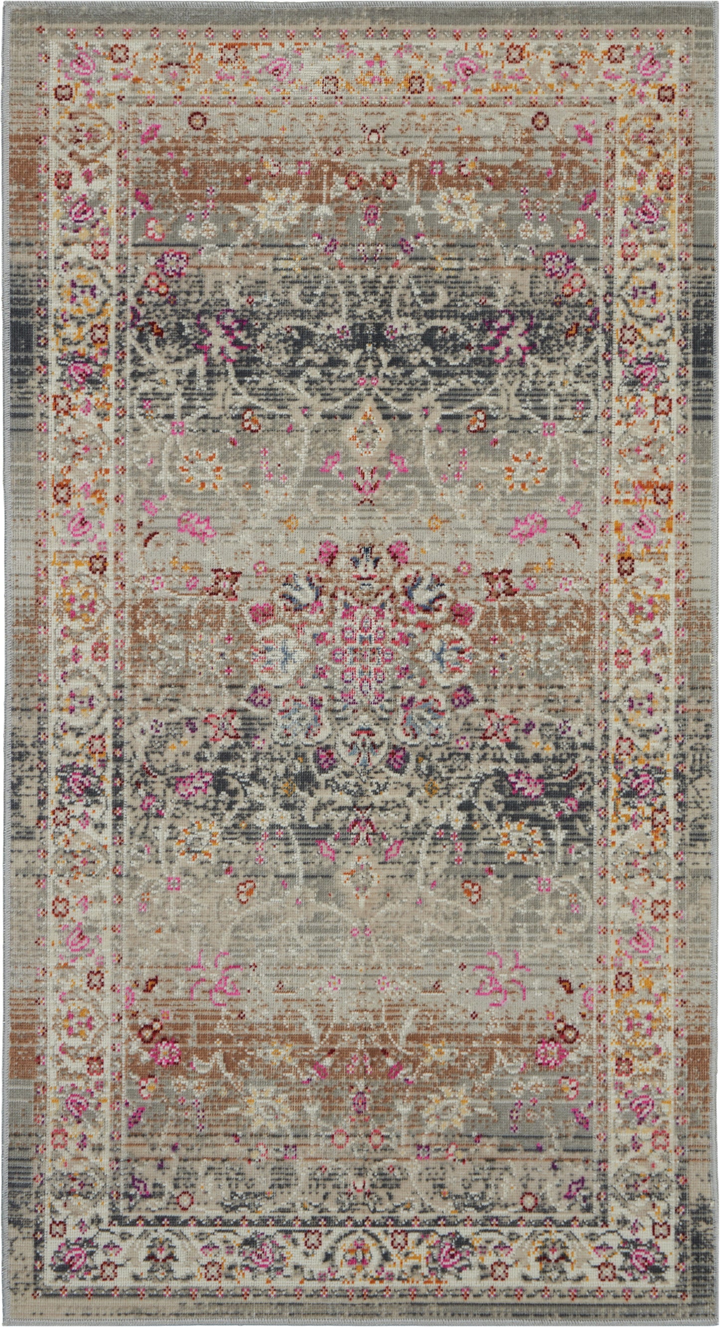 Nourison Home Vintage Kashan VKA01 Grey Traditional Power-loomed Rug